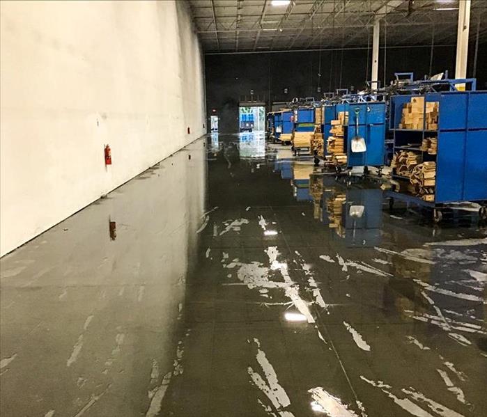 Standing water in a Lakeland, FL warehouse